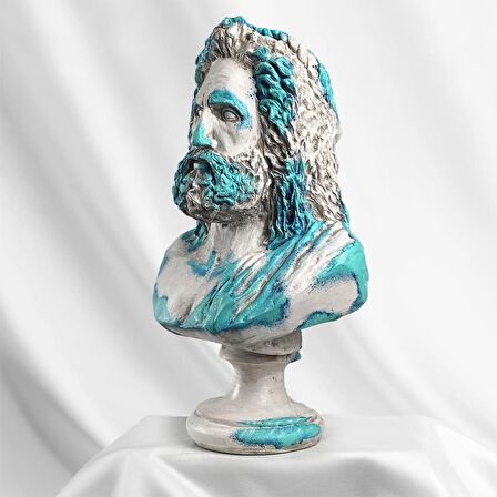 Zeus 'Blue Coral' Dekoratif Heykel, Pop Art Roma Yunan Heykelleri